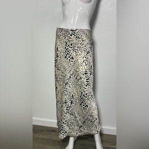 Timing Black and White Maxi Skirt with Slit